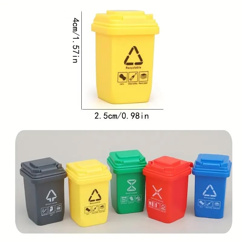 SHIDXIB 10Pcs Creative Trash Can Miniature Mini Trash Bin Sorting