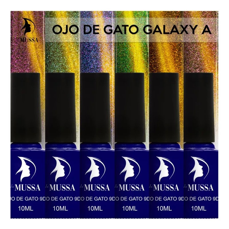 Mussa Gel Semipermanente Efecto Ojo De Gato Gama 6 Pzs