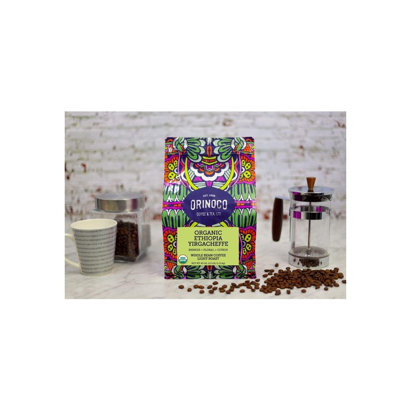 Orinoco Organic Ethiopian Yirgacheffe 2.5lb bag, Light Roast, Whole Bean
