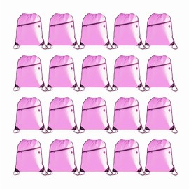 CODOBON Lightweight Drawstring Backpack with 2 Compartments Holds 14" Laptop & Shoes | Foldable |big Zip Pocket with Cable Port | Economical for Gym, Travel,Daliy (20, Pink)