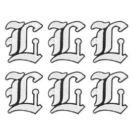 PATIKIL Old English Iron on Letter Patches, 6Pcs Embroidered Applique Sew on Iron on Patches for Clothing Backpacks Hats Jackets Shirts, Letter L