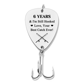 6 Year Anniversary Wedding Gifts for Husband Boyfriend Fishing Lure from Wife Girlfriend Fisherman Gifts for Husband Boyfriend Anniversary Hook Gift for Him Valentines Day Gifts for Fiance Groom