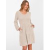 ANRABESS Women's Long Lantern Sleeve Ribbed Knit Dresses V Neck