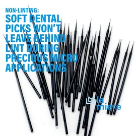 LA MIERE 400Pcs Bendable Dental Microbrush Applicator, Disposable Micro Brushes International Cylinder 1mm Black, Refill PK