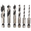 6Pcs 3 Point Drill Bit High Speed Steel Imperial Wood