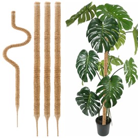 MAKTSAM 3 PCS Moss Pole,120CM/47 Inch Bendable Coir Plant Poles, Coir Totem Pole Moss Stick Monstera Support Extension for Plant Growth, Climbing Plants Support