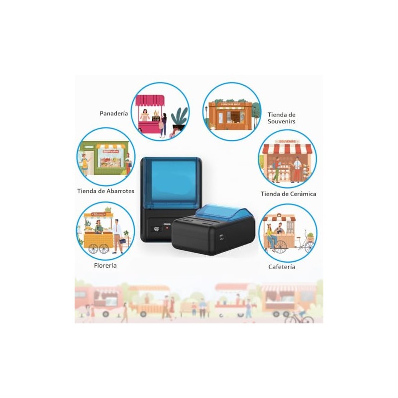 P11 Impresora trmica de recibos Bluetooth de 58 mm, porttil,