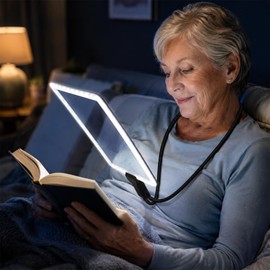 NCONCO Lupa con Luz LED 5X Manos Libres Luz Regulable 3 Modos | Lupas de Aumento Grande para Leer con Cuello, para Lectura, Costura, Manualidades, May