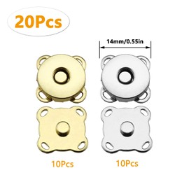 Unvtap Magnetic Buttons, 20 Pieces, Press Studs for Sewing, 14 mm Magnetic Button, Magnetic Button, Magnetic Closure, Sewing Magnetic Button for DIY Sewing Crafts, Handbags, 2 Colours