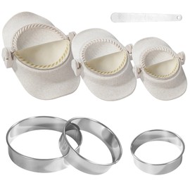 DUBUOZA Dumpling Maker Set, Ravioli Maker, 3 Sizes, Ravioli Shaper, 3 Dough Cutters, 1 Stainless Steel Filling Spoon, for Dumpling Ravioli Making, It is a Good Helper in the Kitchen