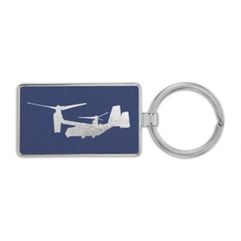 RDW Flying V-22 Osprey Premium Leatherette Keychain stol vtol vertical takeoff tiltrotor v22#1 - Blue