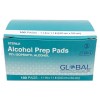 GLOBAL Alcohol Prep Pads 1200 Count(12 Pack)