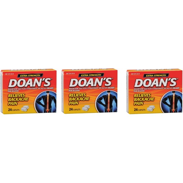 Doan's Extra Strength Pain Reliever Caplets 24ct (3 Pack)