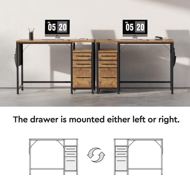 Ｍａｉｈａｉｌ Maihail Small Desk with Drawers, 40 inch Computer Desk