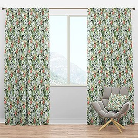 DesignQ Blackout Curtains 'Floral Seamless Pattern Flower' Curtains for Bedroom, Curtains for Living Room, Curtains & Drapes - Thermal Insulated -Single Panel -52x84