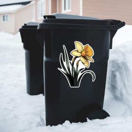 Azeeda 'Daffodil Flower' White Premium Vinyl Decal Sticker – Waterproof, Durable & Easy to Apply - Ideal for Car Bumpers, Windows, Bins and More (DW00123207)