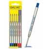Online 6 ballpoint pen refills blue, black, red, G2 format,
