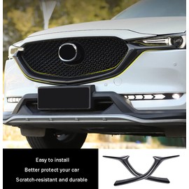 KELEIMAI Car Accessories Fit For Mazda CX-5 CX5 CX8 2017-2021 Exterior Front Lower Grill Grille Trims Cover Grill Molding (Carbon Fiber Style) ABS 2 PCS