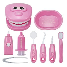 TLHWIN Kids Dentist Toy Set, Kids Presenting Doctor Brush Toy Set, Medical Educational Toy for School in Class Boys Girls Role Play Gift (Pink)