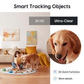 Vimtag Security Camera Indoor, 3.5K/6M Pet Cameras with App, 360° Home Security Camera, 2-Way Talk, Motion Tracking, Night Vision, Cloud/Local Recording, Cameras House Security for Pets and Kids