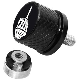 GUAIMI Fender Seat Bolt Screw Nut Kit 1/4"-20 Thread Compatible with Harley Sportster Touring Softail Dyna CVO Electra Glide Street Glide 1996-2023 - Skull Middle Finger - Black