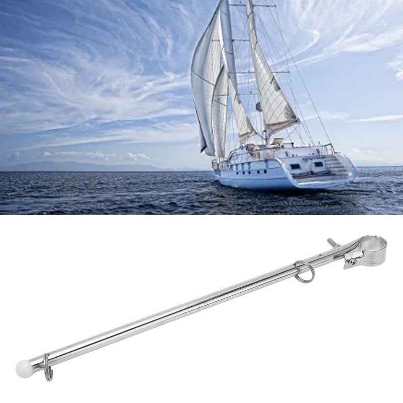 Boat Flag Pole Beautiful Practical Polishing Stainless Steel Rail Mount