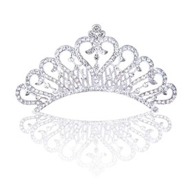 Yean Silver Crystal Tiara Crown Birthday Crown Princess Tiaras with Comb Rhinestone Queen Crown Costume Hair Comb Hair Accessories for Women and Girls