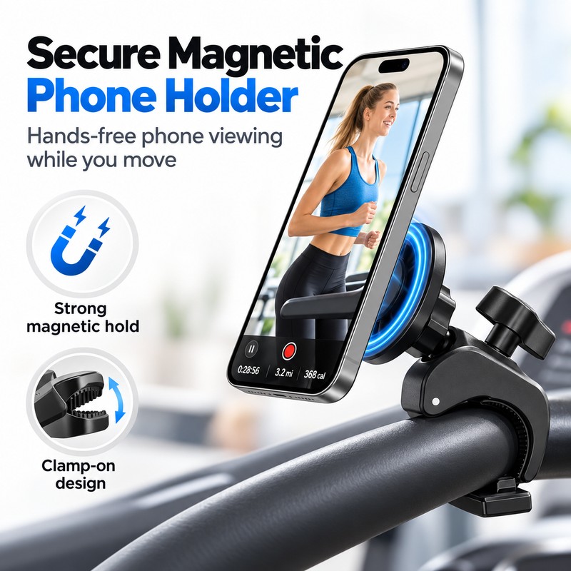 Magnetic Phone Holder for Treadmills, Golf Carts & Strollers –