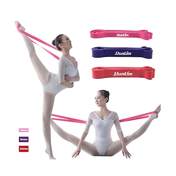 JJunLiM Latex Ballet Stretch Band for Total Flexibility Dance & Gymnastics Training Foot Stretch Ballet Soft Opening Bands (Latex-13mm wide pink)