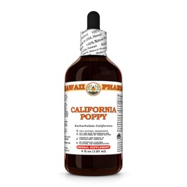 California Poppy (Eschscholzia Californica) Dry Seed Tincture, Made in Hawaii, Organic Raw Materials, All Natural, Vegan, Pure Liquid Extract - 4 fl.oz