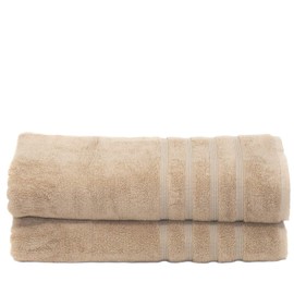 MOSOBAM 700 GSM Hotel Luxury Bamboo-Cotton, Bath Towel Sheets 35X70, Light Taupe, Set of 2, Quick Dry, Soft Spa-Like Turkish Bathroom Sets, Oversized Extra Large Body Sheet Towels, Prime Clearance