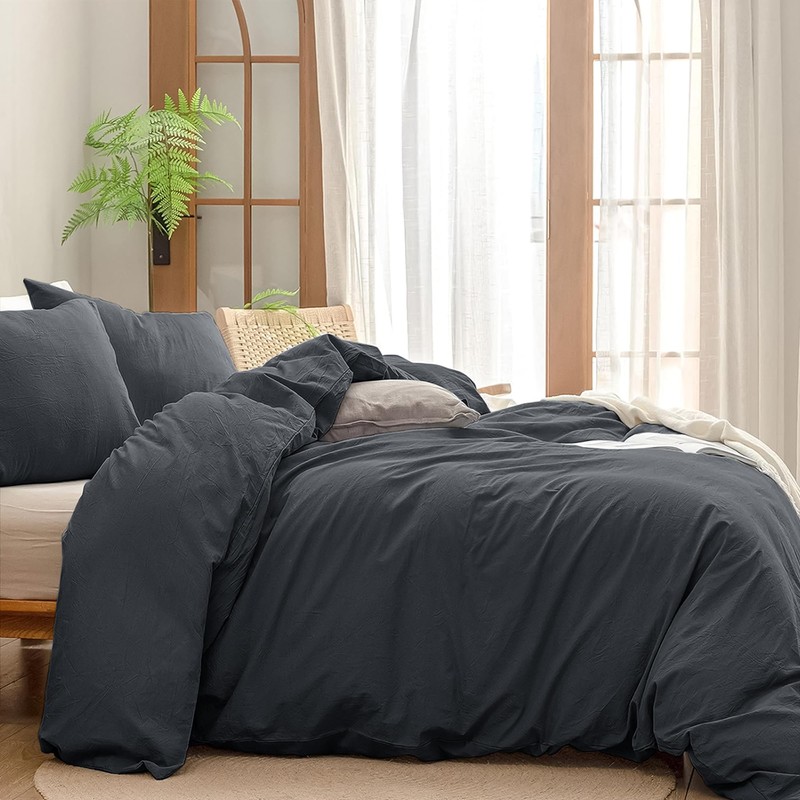 SSW HOMES Single Size Duvet Cover Set (Charcoal) - 3