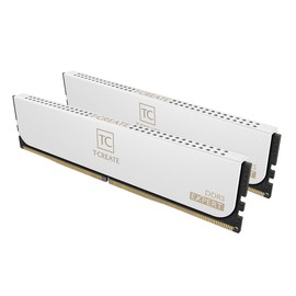 TEAMGROUP T-Create Expert Overclocking 10L DDR5 32GB Kit (2 x 16GB) 6400MHz (PC5-51200) CL32 Desktop Memory Module Ram White - CTCWD532G6400HC32ADC01