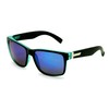 V.W.E. Large Men Mirror Sunglasses Matte Black 150mm - Wide