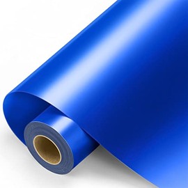 Blue Permanent Vinyl - 12"x11FT Blue Adhesive Vinyl Roll for Cricut, Silhouette and Other Cutters, Permanent Outdoor Vinyl for Decor Sticker, Car Decal, Scrapbooking, Signs, Glossy & Waterproof