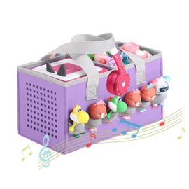 Carrying case for Toniebox Audio Player and Figurines Starter Set,Felt Organizer Bag,Travel for toniebox Earphone and charger accessories portable bag (Purple)