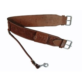 Western CINCHES Roping Ranch Saddle Girth Barrel Racing Pleasure Trail Leather Back Cinch Cowboy Rodeo TACK 36" Long END to END (Floral Tooled)