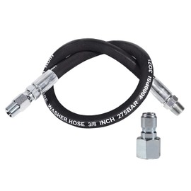 YAMATIC Pressure Washer Whip Hose with Swivel Steel Connector, Hose Reel Connector Hose for Pressure Washing, 3FT Jumper Hose with 3/8 Inch Quick Connect Plug