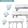 YUFIFAIRY, Small Aluminum Camp Table, Lightweight, Portable, Foldable with 3