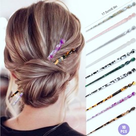 Elegant Hair Pin Set with French Twist - Versatile Hair Stick - Pack of 10 Hair Pins in Various Colours - Lightweight and Durable Hair Pin - Perfect for Bun Hairstyles