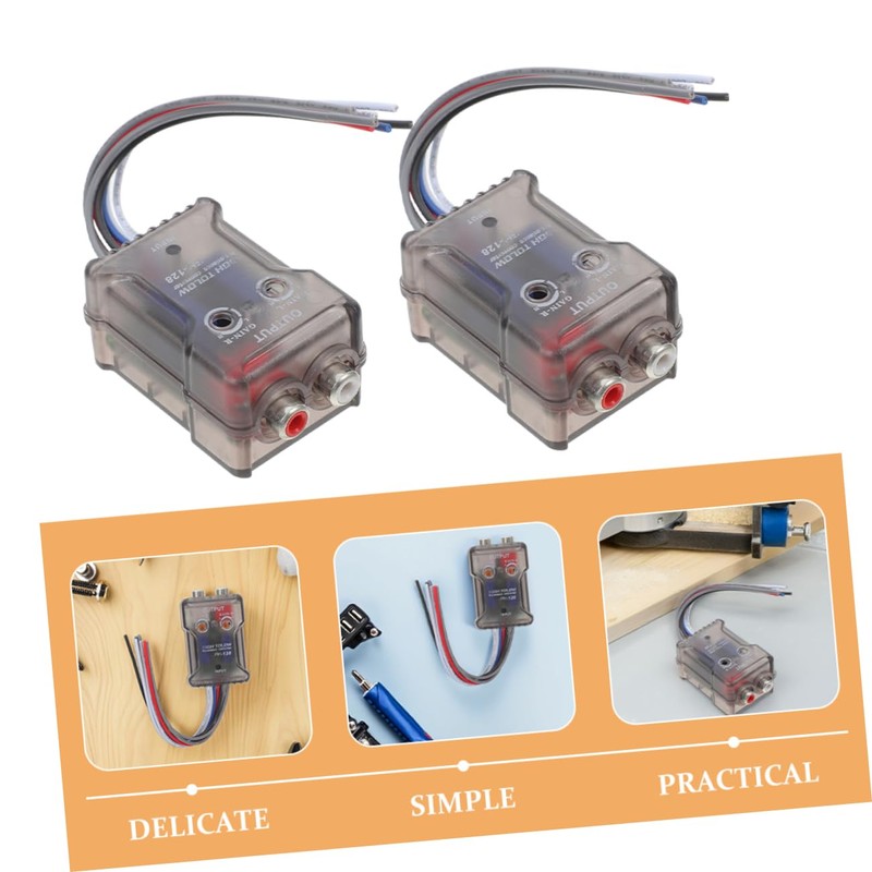 SHOWERORO 2pcs Car Stereo High to Low Converter Adapter for