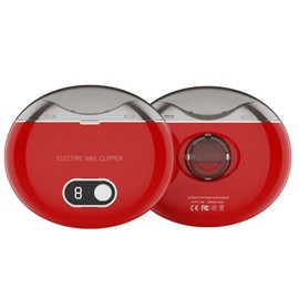 SUILU Electric Nail Clipper,Automatic Nail Clipper with 3 Adjustable Speeds,Nail Clippers with LED Light and Chip Storage Box,USB Rechargeable Safety Electric Nail File,for Kids, and Adults(Red)