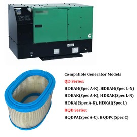 Toolyuan 140-2897 Air Filter for Onan QD HDKAH HDKAJ HDKAK HQD HQDPA HQDPC RV Generators Replace 1402897 PA5658 83697 AF27906 LAF5978 CA11094 49697