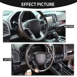 CheroCar 11PCS Interior Decoration Trim Kit for Ford F150 2015-2020, Steering Wheel Cover & Dashboard Cover & Air Conditioner Vent Cover &Central Control Volume Panel Cover (Carbon Fiber)…