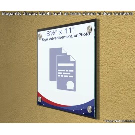 Marketing Holders 8.5" x 11" Sign Wall Frame Euro Style with Stainless Standoffs