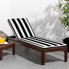 HAIPUP 2-Pack Chaise Lounge Chair Cushions, Waterproof/Fade Resistant, Outdoor Indoor Use for Patio, Backyard, Poolside & Deck(2, Black White Stripe)