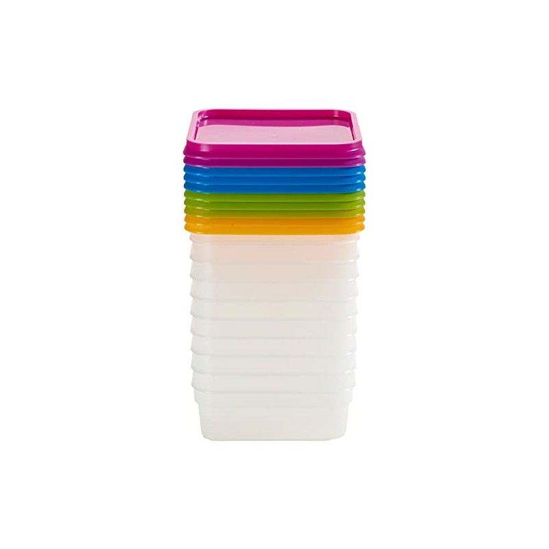 LAKELAND Stack-a-Boxes Plastic Food Containers & Lids (400ml) x 10