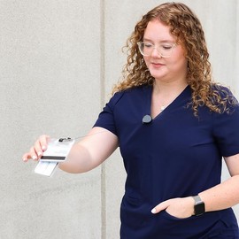 KEY-BAK Retractable Badge Holder with Large Badge Strap and Secure Fastener, Ideal for ID Cards, Badges, and Access Credentials (Belt Clip)