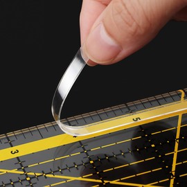 Ruler Grips, Transparent Quilting Rulers, Non-Slip Silicone Ruler Rings, Quilt Template Grips with Strong Adhesive (Strip, 10PCS)