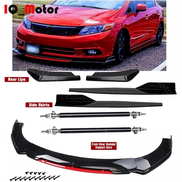 Unbranded Front Rear Bumper Lip Spoiler Splitter For Honda Civic